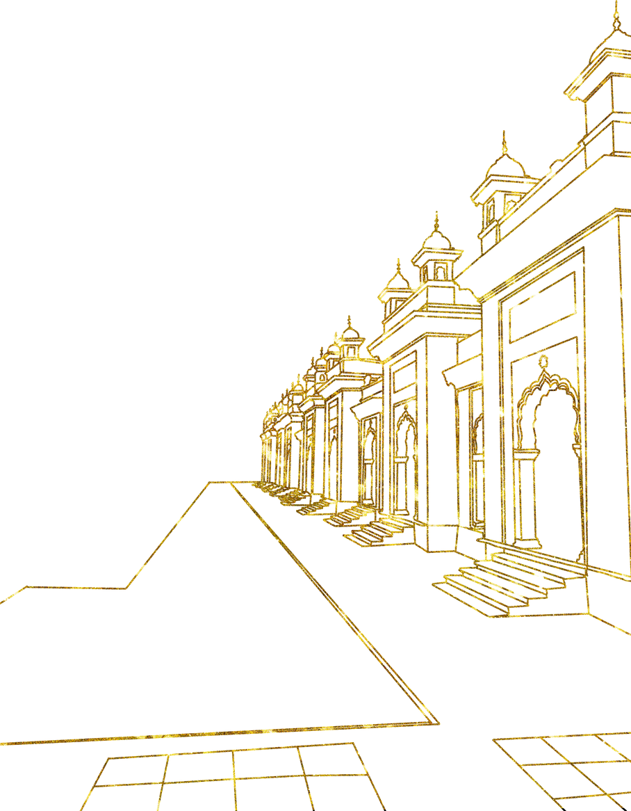 Palace Line Art in Gold